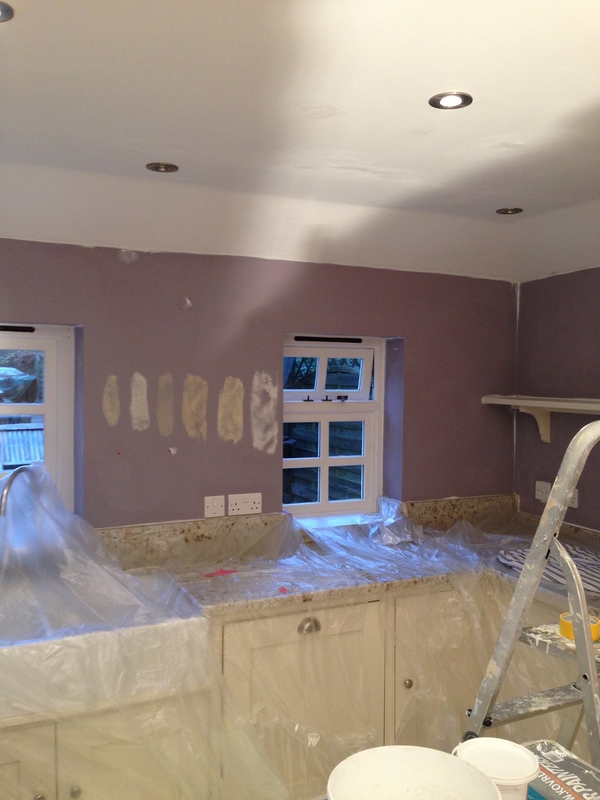 Kitchen prep - walls & ceiling