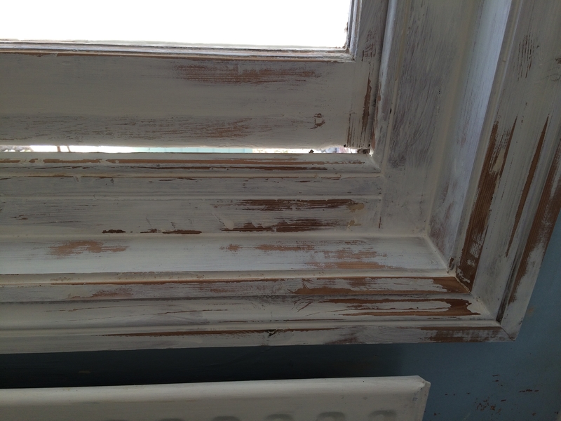 Window frame primed and sanded