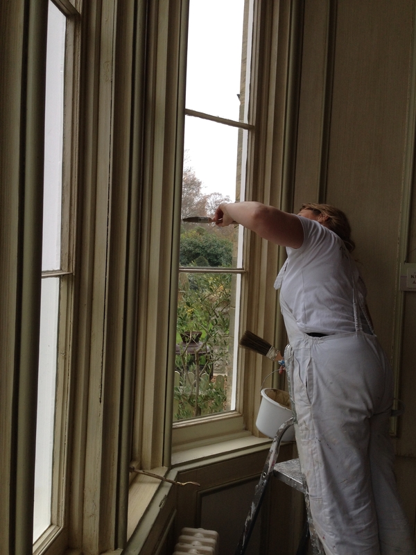 Traditional window frame restoration - distressed finish