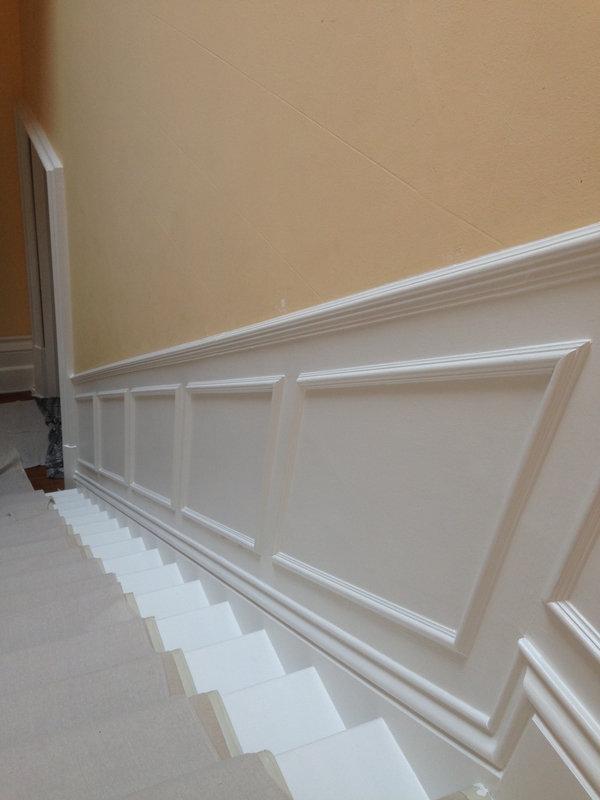 Completed staircase panelling