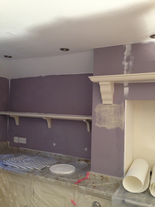 Kitchen prep - walls & ceiling