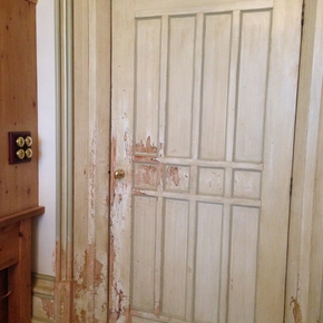 Pet damaged interior door - before