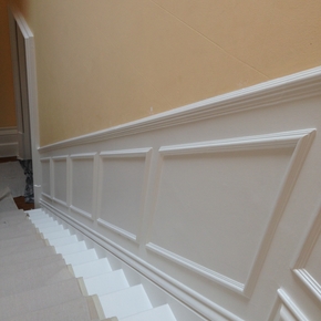Completed staircase panelling