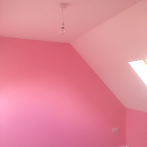 Painting of little girls bedroom - Dulux