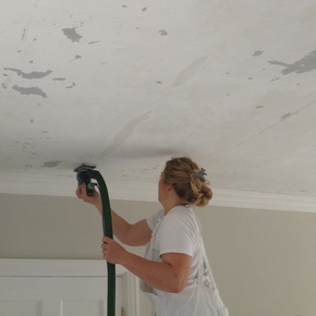 Dust free sanding of ceiling